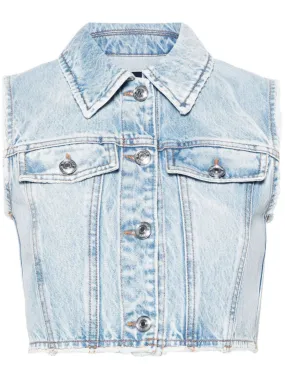 Sport Max    Sport Max Denim Cotton Cropped Vest