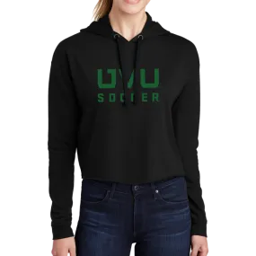 Sport-Tek Ladies PosiCharge Tri-Blend Wicking Fleece Crop Hooded Pullover - UVU Soccer