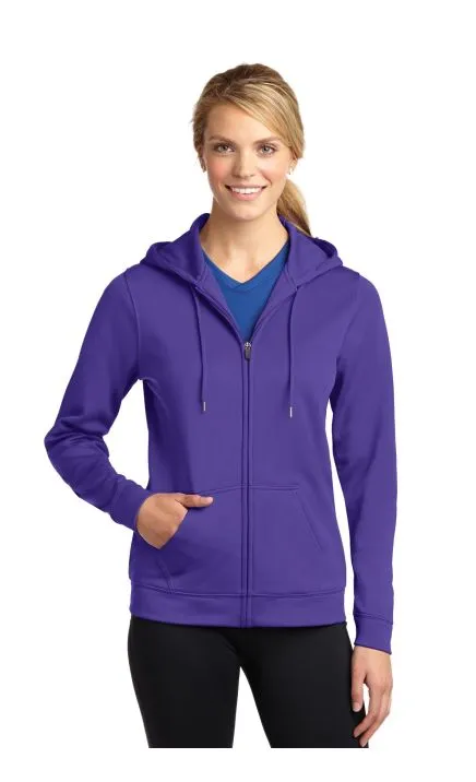 Sport-Tek LST238 DISCONTINUED Ladies Sport-Wick Fleece Full-Zip Hooded Jacket