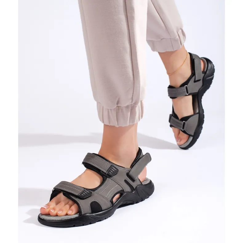 Sporty gray women's sandals grey