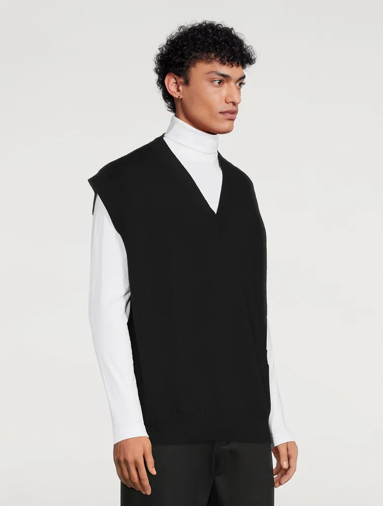 STUDIO NICHOLSON Foss Wool And Cotton Oversized Vest