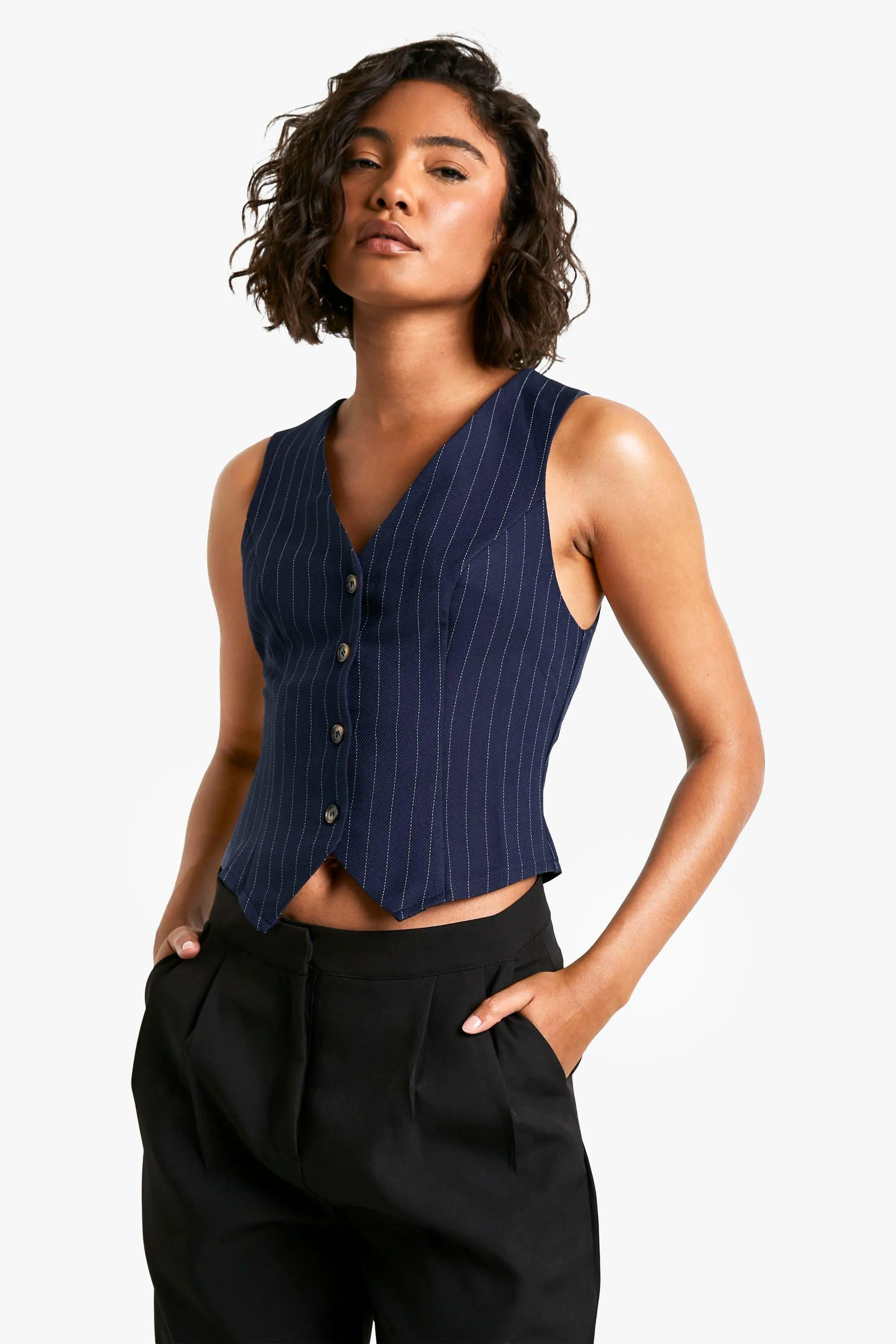 Tall Pinstripe Tailored Waistcoat