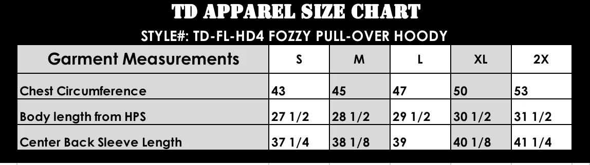 TD Fozzy Fleece Pull Over Half Zip Hoodie - SM ONLY! - NO RETURNS