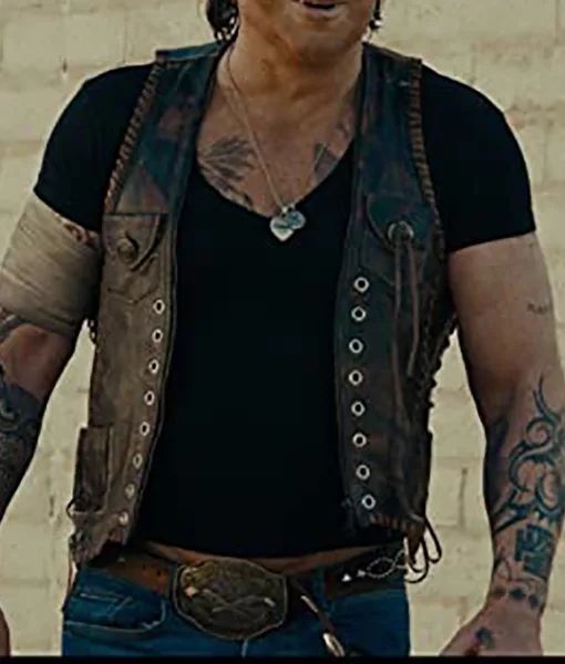 The Commando Mickey Rourke (Johnny) Vintage Leather Vest - TLC