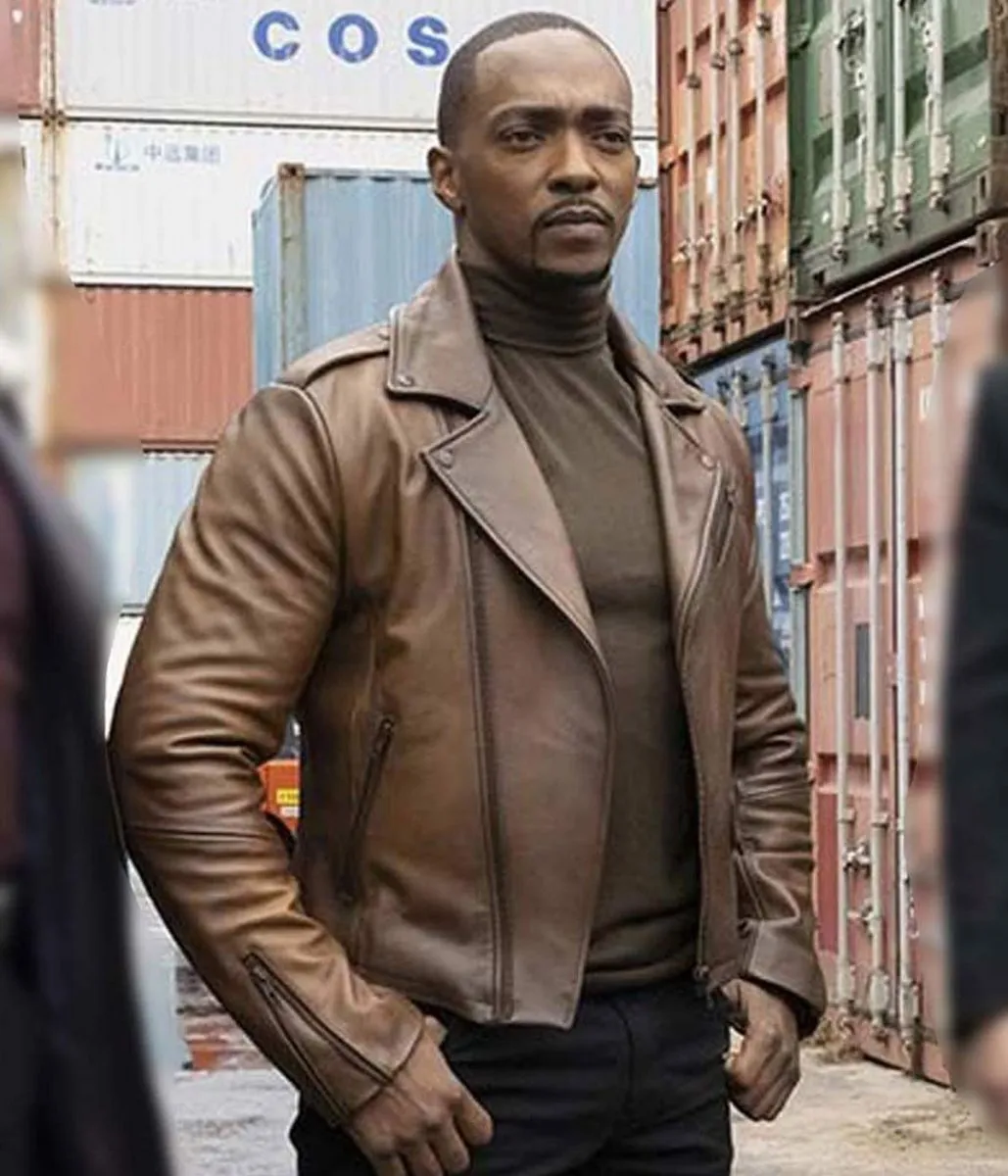 The Falcon and Winter Soldier Anthony Mackie Brown Leather Jacket