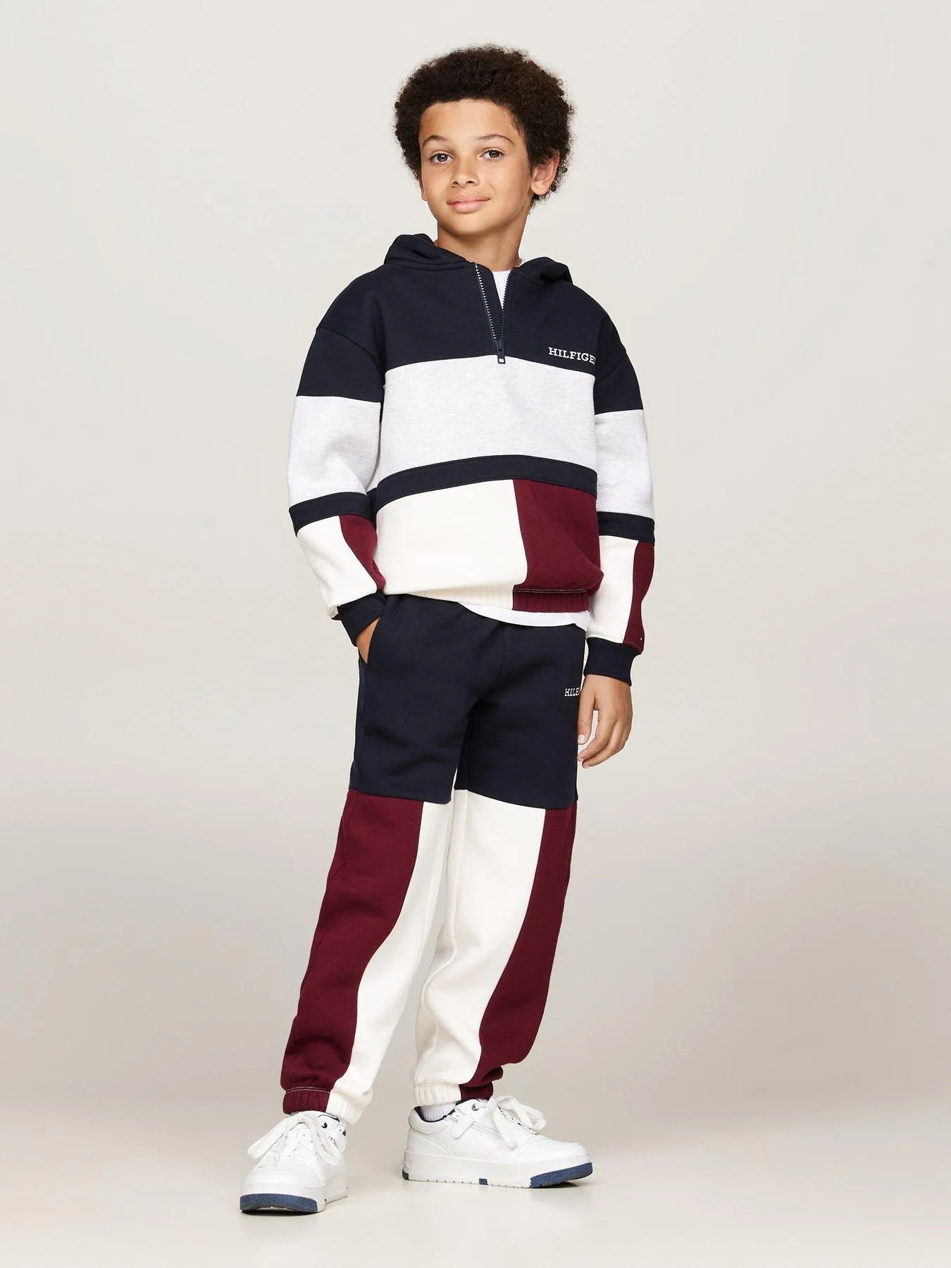 Tommy Hilfiger Boys Colourblock Fleece Zip Up Hoodie - Multi