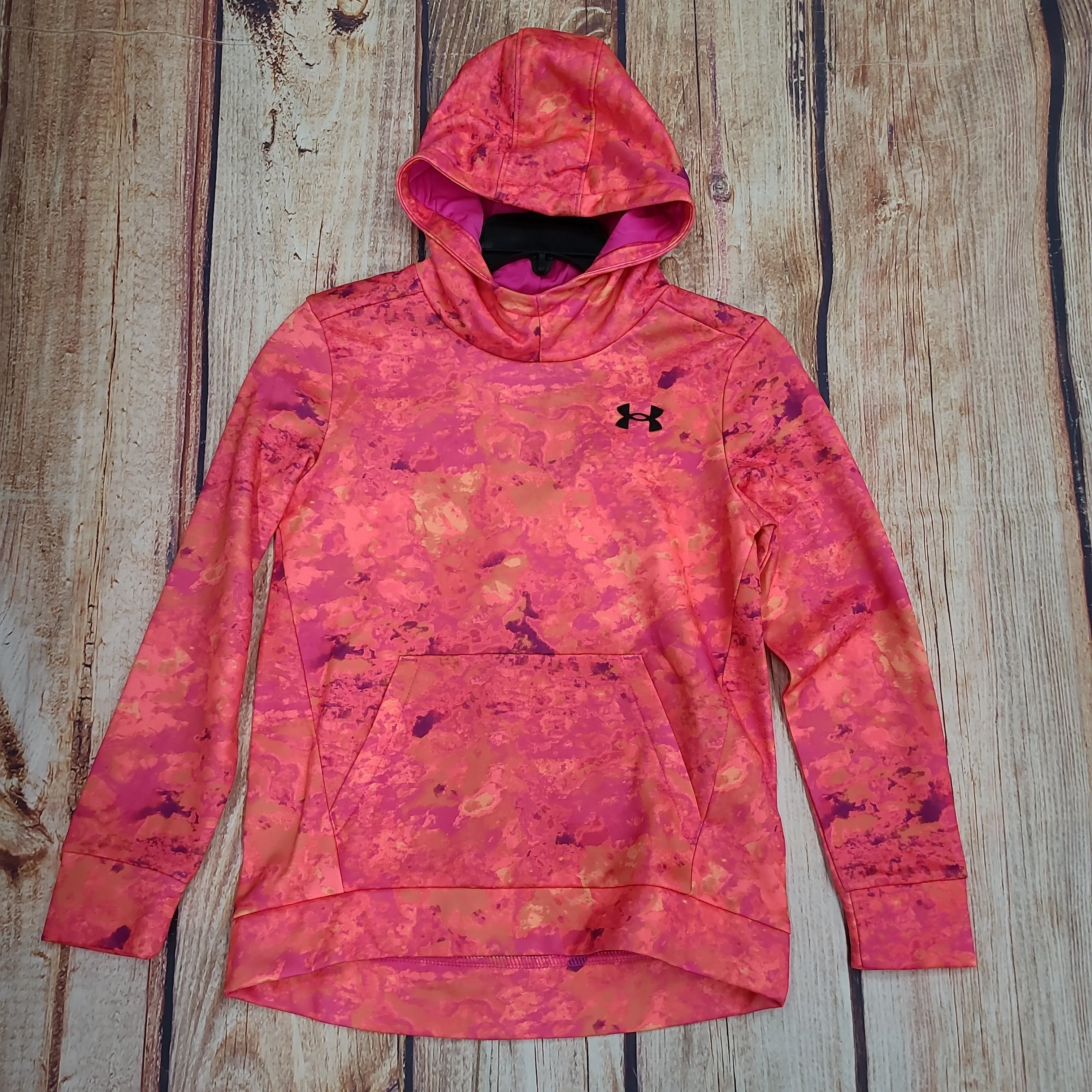 UA GIRLS ARMOUR FLEECE PRINTED HOODIE