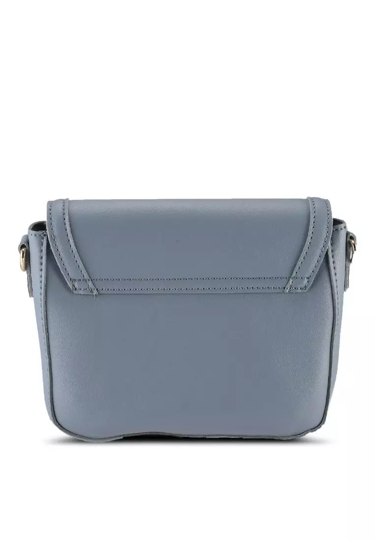 Unisa Faux Leather Sling Bag With Flap Over