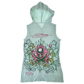 Vintage Ed Hardy knitted vest hoodie woman’s size M