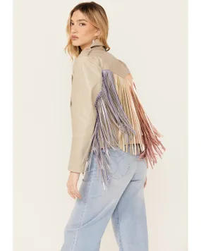 Western & Co Women's Metallic Dreams Fringe Leather Jacket