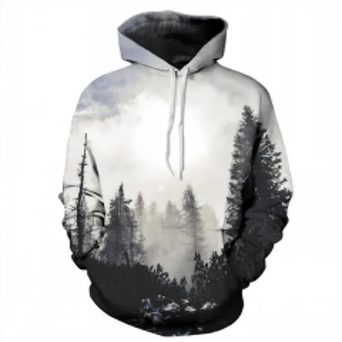 Wolf Printed Hoodie Quality Pullover