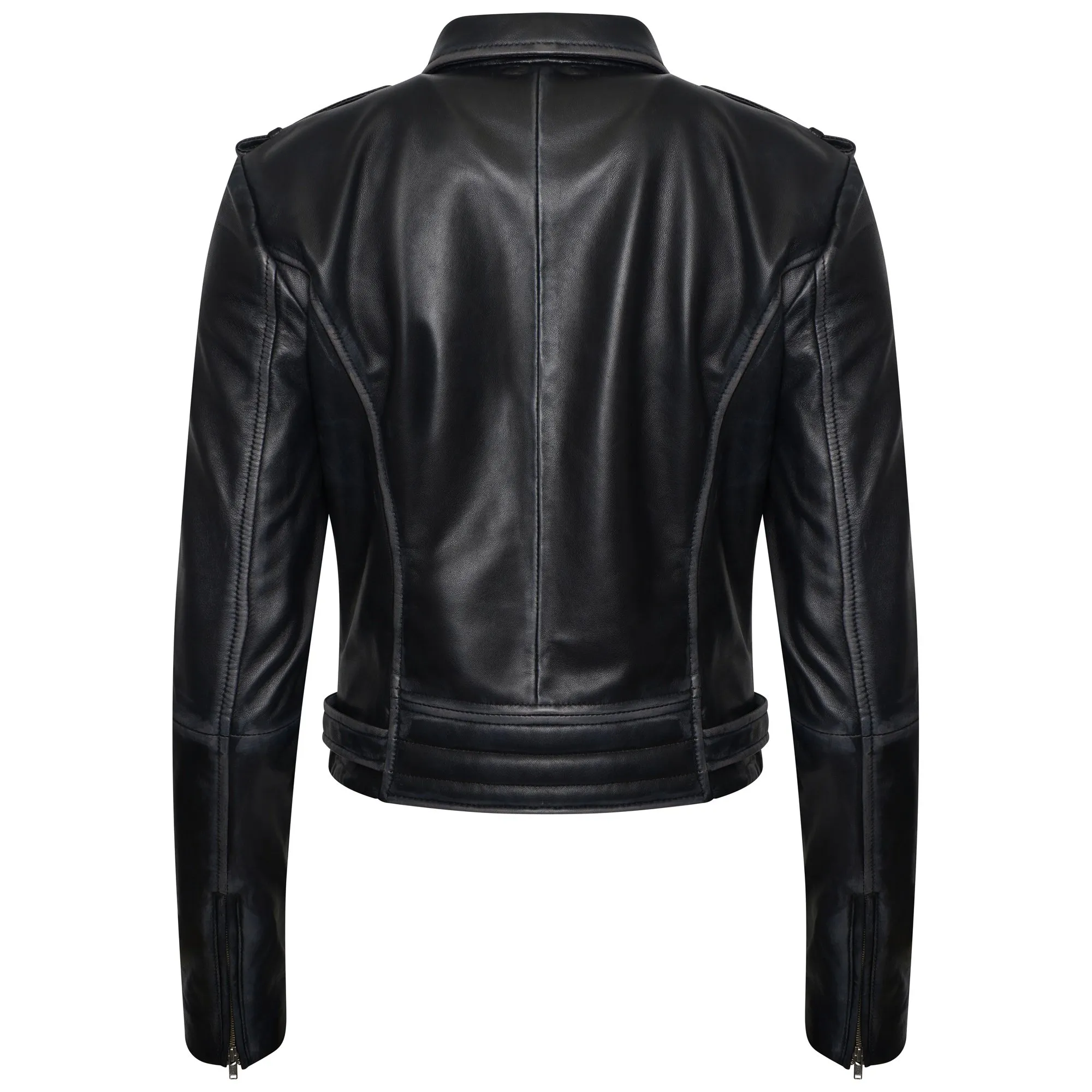 Women's Petite Washed Leather Jacket - The Beppe - Barneys Originals