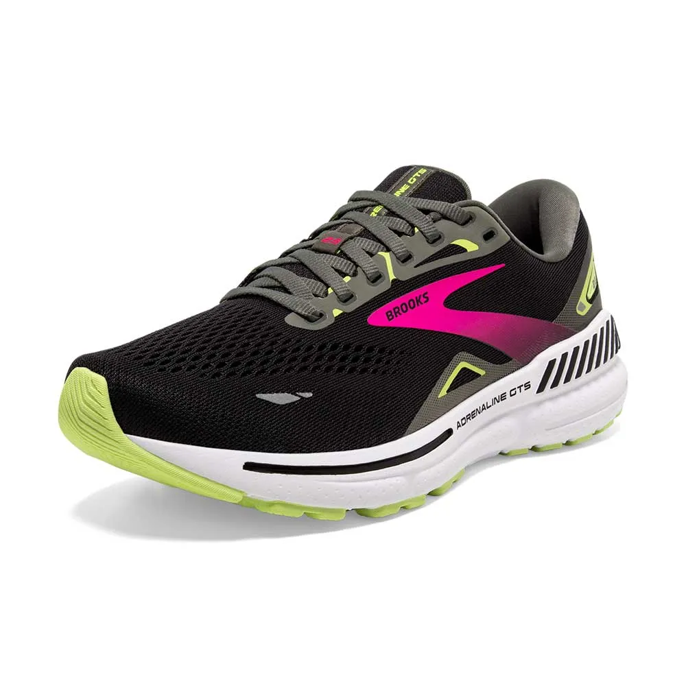 Women's Adrenaline GTS 23 Running Shoe - Black/Gunmetal/Sharp Green- Regular (B)