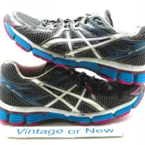 Women's Asics GT 2000 Black White Electric Blue Running ...