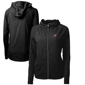 Women's Cutter & Buck Black Arkansas Razorbacks Adapt Eco Knit Hybrid Recycled Full-Zip Hoodie