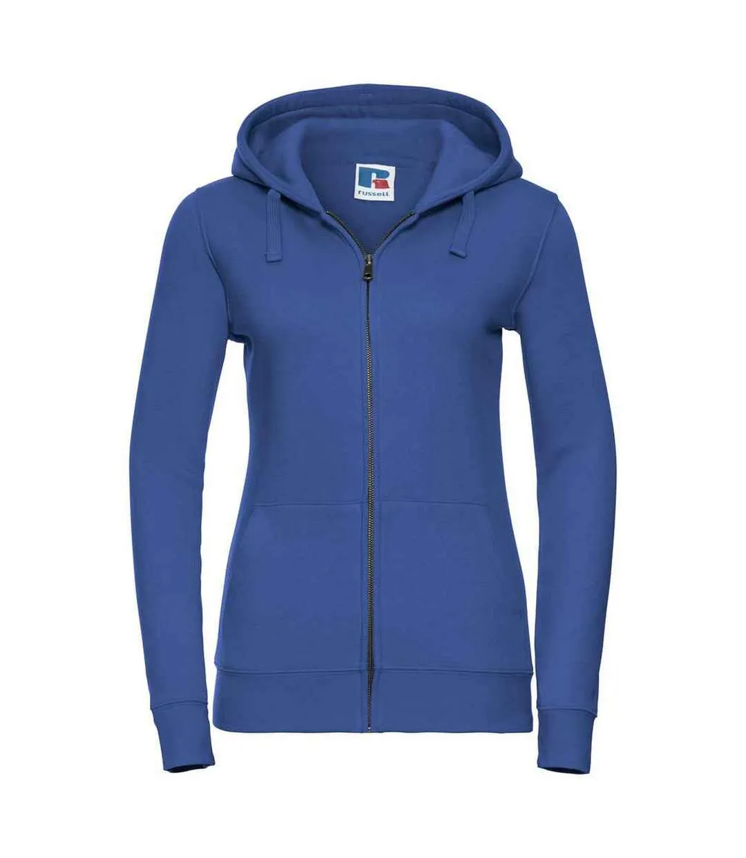 Womens/ladies authentic full zip hoodie bright royal blue Russell