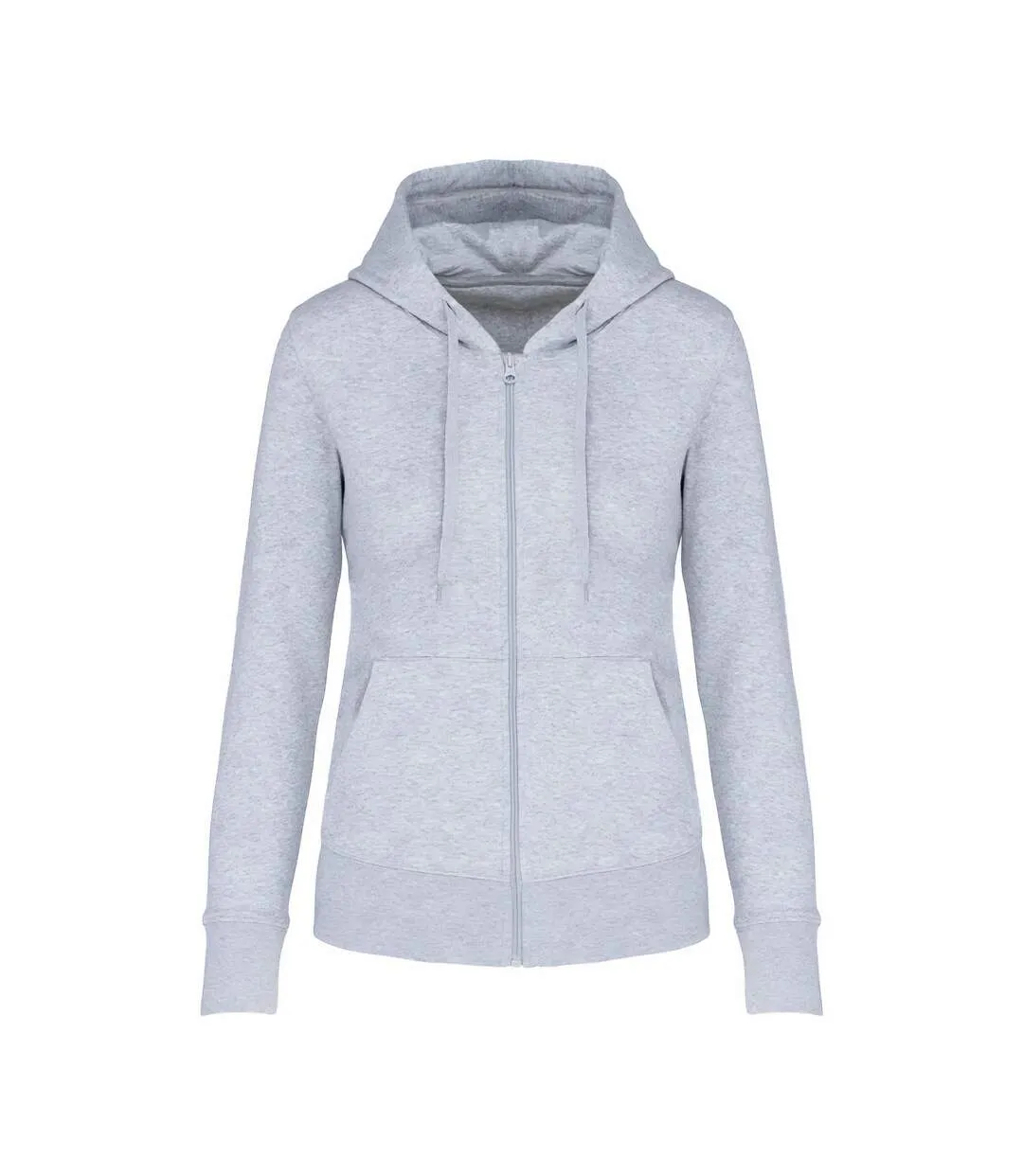 Womens/ladies eco friendly full zip hoodie oxford grey Kariban