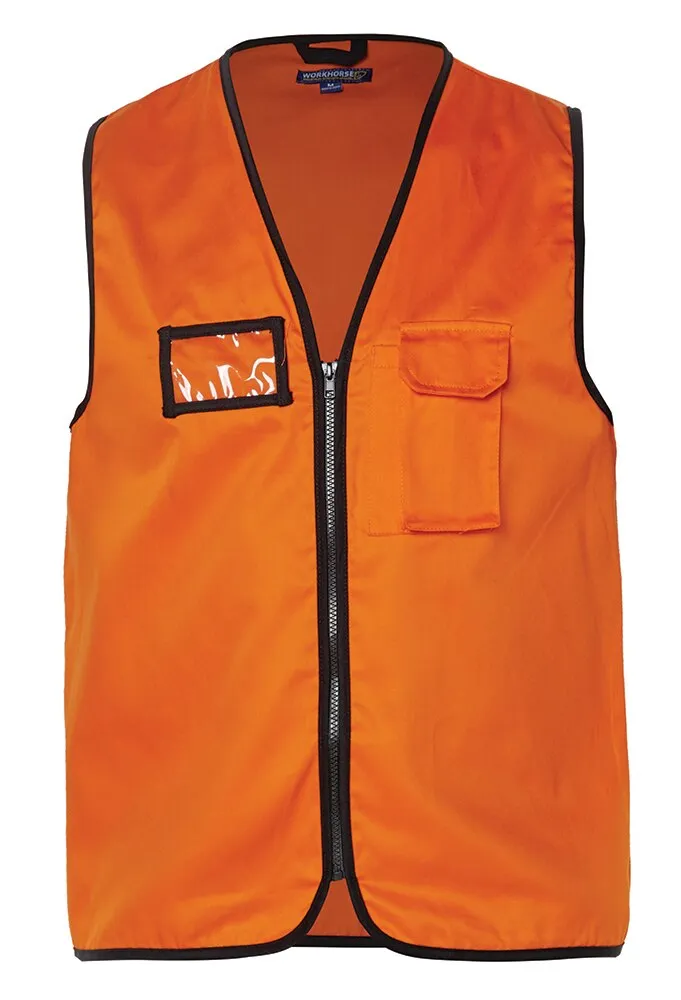 Workhorse MVE004 High Visibility Safety Vest - Cotton - Orange - Medium