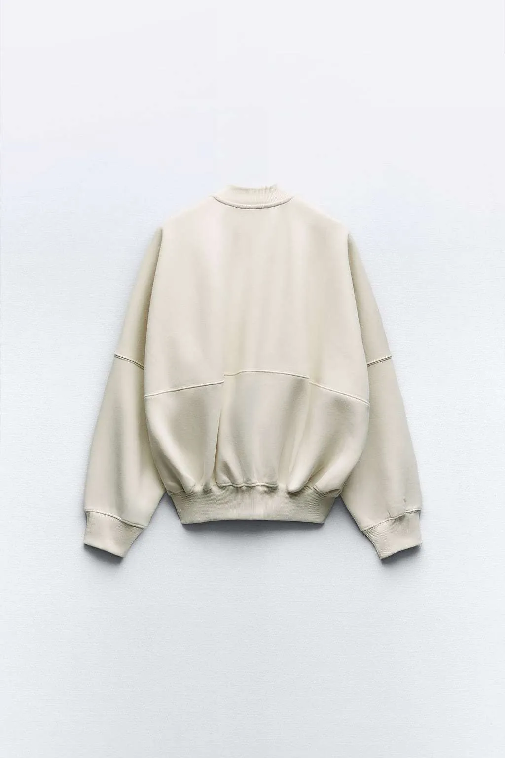 ZARA  |ZIPPERED BOMBER SWEATSHIRT