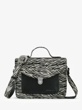 Zebra Print Leather Handbag for Women - Mademoiselle George Safari | PAUL MARIUS