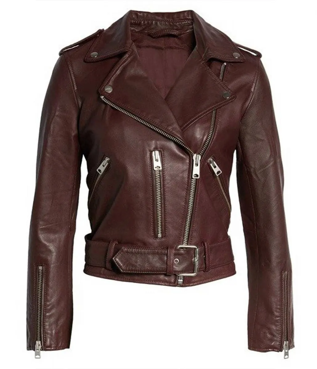 Zibby Allen Virgin River S04 Biker Brown Leather Jacket